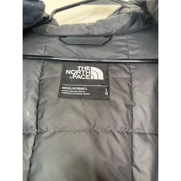 The North Face Men's Large Black Puffer Jacket Hooded Winter Coat - Picture 6 of 13